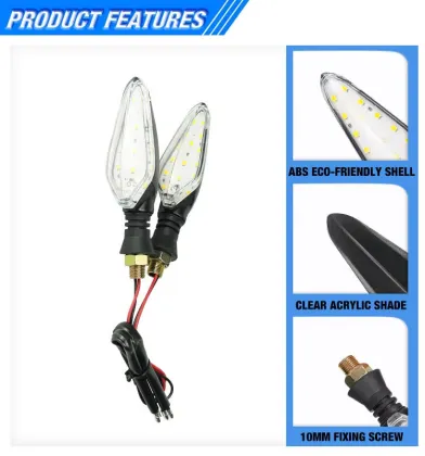 LiuHJG 12V Motorcycle Lighting System Flashing Motorcycle Indicator Lamp Motorcycle Rear LED Turn Signal Light