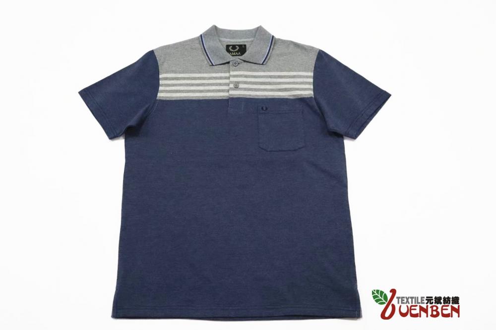 Herren Polo YD Melange Jersey mit normalem Kragen