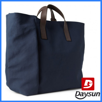 High quality Mens Daily Canvas Tote Bag with PU leather handle