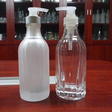 Pump Cap Glass Bottle Hand sanitizer 250ML Boston Round Glass Bottles Frosted