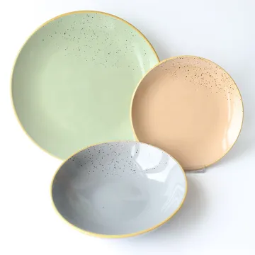 12pcs Hot Selling Luxury Color Glaze Stoneware Dinnerware