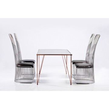 Goolee Hot Sale Exquisite Stainless Steel Metal Dining Table Set