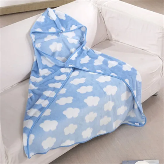 Wholesale Popular Cartoon Cute Animal Shaped Coral Fleece swaddle personalized wearable 2 in 1 blanket