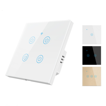 Tuya WiFi Smart Switch EU/UK/US Standard Crystal Glass Wall Switch - Smart Life with Voice Control for Alexa and Google Home