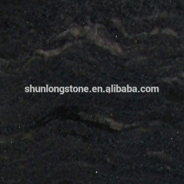 Black Cosmic granite prefab countertop, black granite big slab