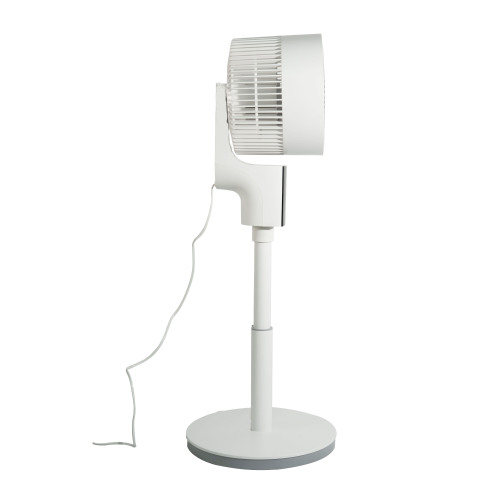 Adjustable White Standing Fan with Remote Control and LED Display