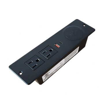 Wholesale Back-mounted Desktop Power Socket with 2USB A+C and Wireless Charger
