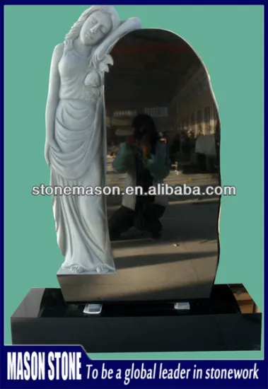 Lady sculpture black modern tombstone