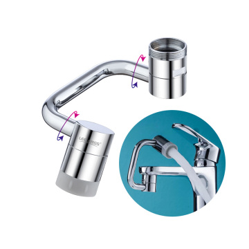 Chromed Stainless Steel Anti-Splash 1080 Degree Rotating Faucet Extender with Dual Water Modes