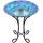 Outdoor Glass Bird Bath Peacock Decor