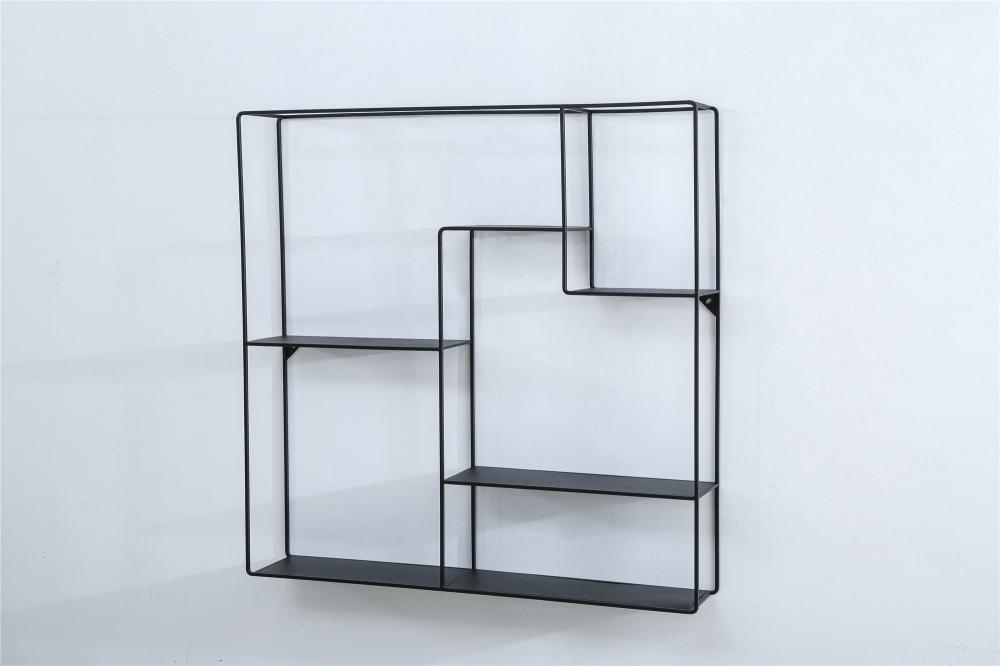 Metal wall-mounted shelf for interior decoration