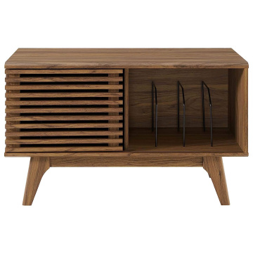 Customizable Living Room Furniture: Bedside Sofa Side Tables with Built-in Vinyl Record Holder and Storage Cabinet