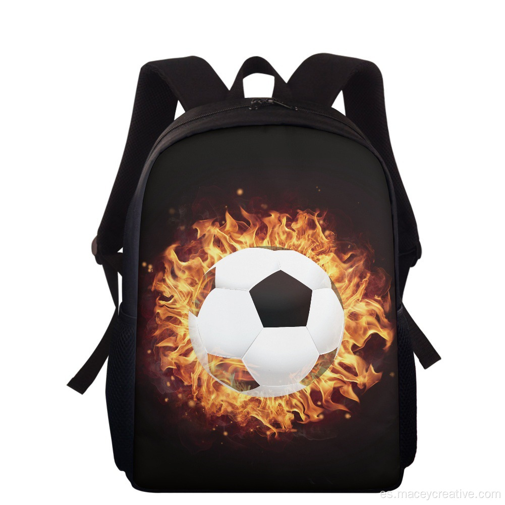 Mochila de la escuela de fútbol mochila 15 "Bolsa de estudiantes de mochila