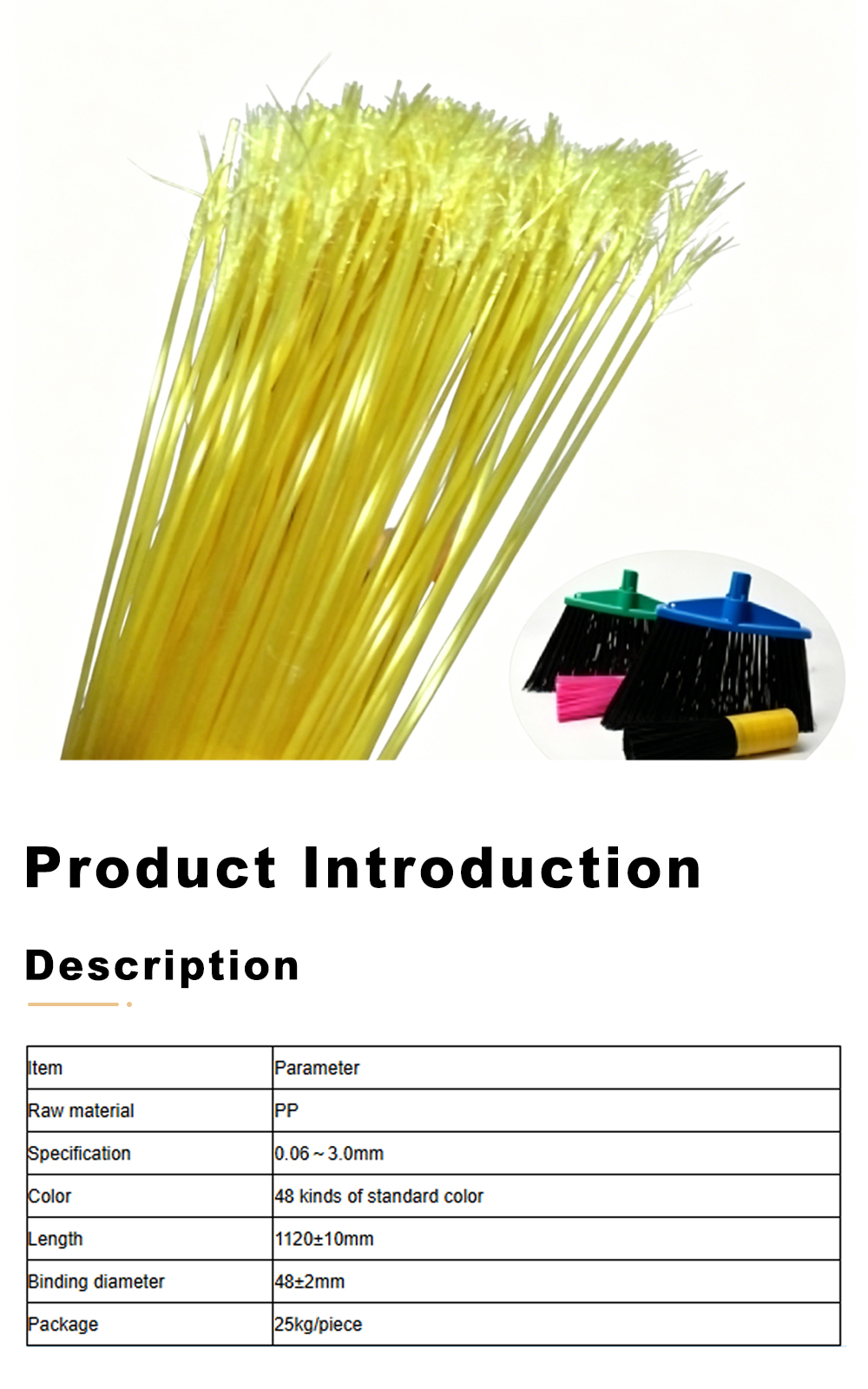 High Resilience Flaggable PP Broom Filament x
