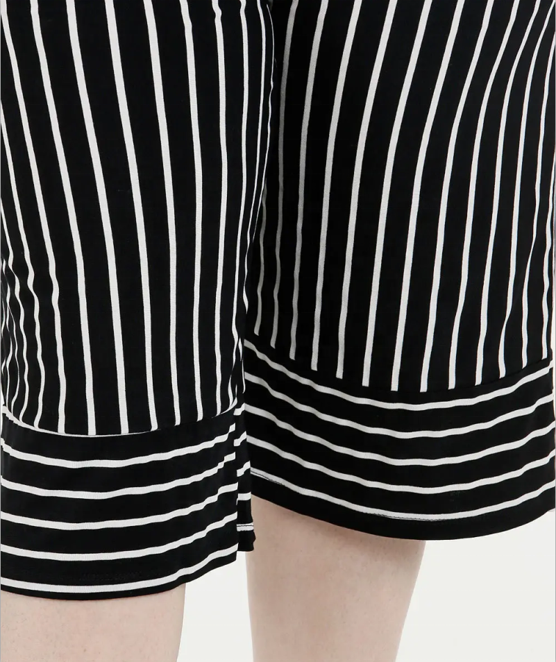 Women Casual V-neck Short Sleeve Stripe Jumpsuits