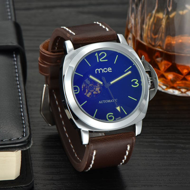 MCE Leather Mechanical Man Watches
