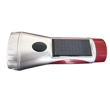 Solar torch with hand-crank