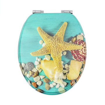 MDF Toilet Seat Soft Close in starfish pattern