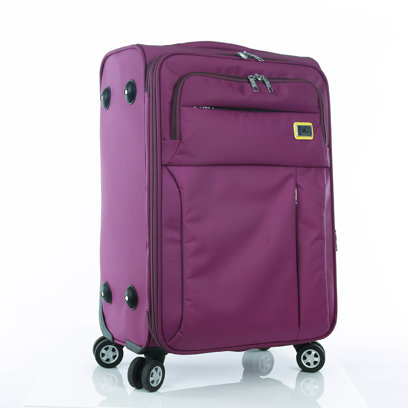 fabric luggage bags purple color strong trip bags China Manufacturer