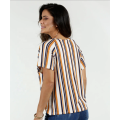 blusa feminina de renda no ombro com listra