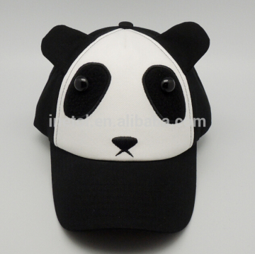 Custom 6 panel 100% cotton cute embroidered panda image children baseball cap wholesale