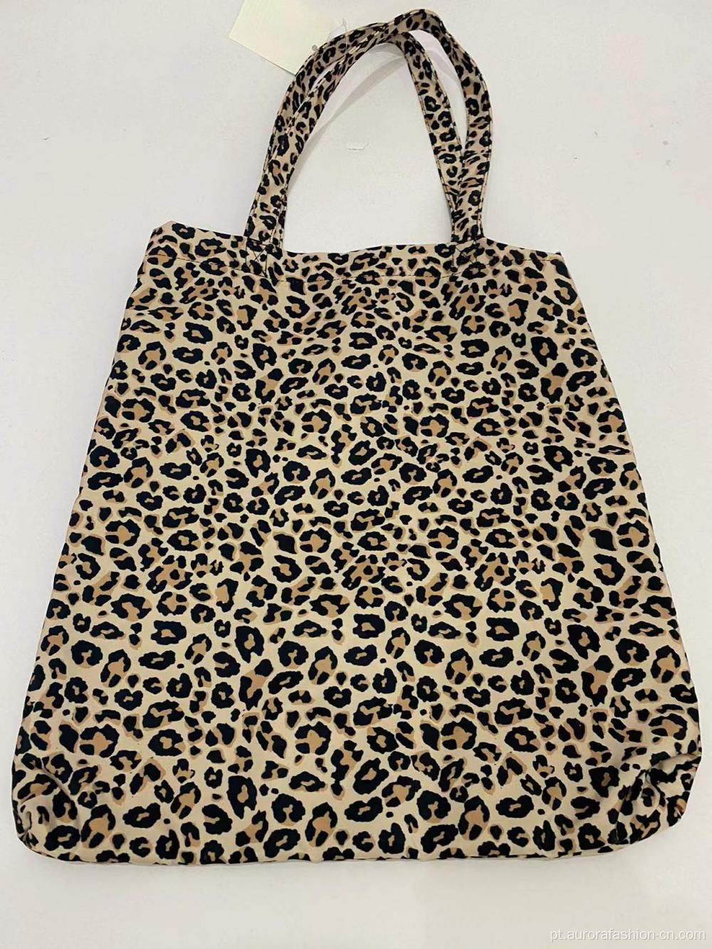 Sacolas de compras grandes com padrão de leopardo