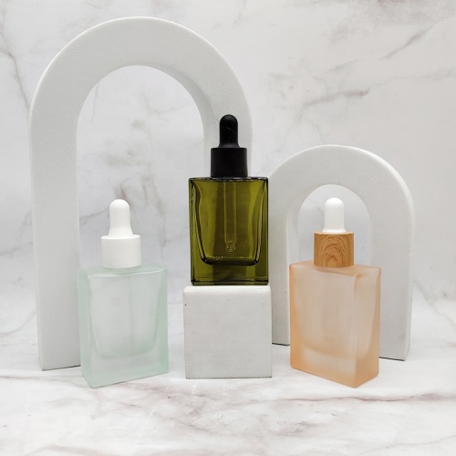 Body oil container white glass bottle