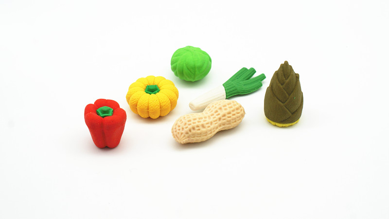 6PC/PACK Fruit and Vegetable Set Eraser