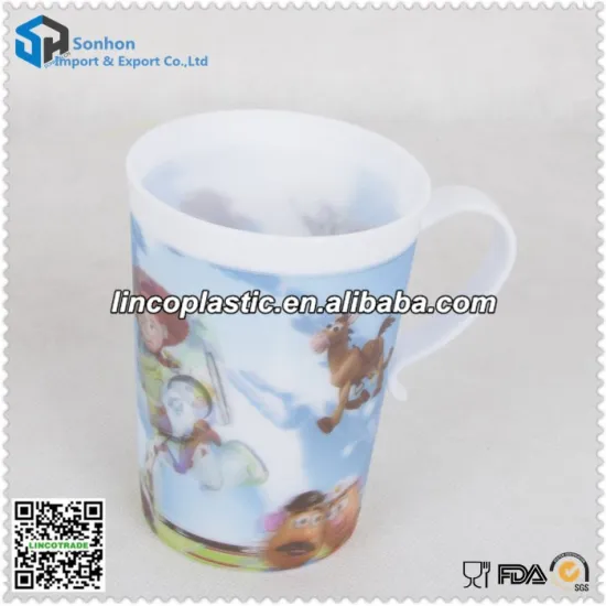 500ml Plastic 3D lenticular cup with handle
