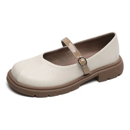 High Quality Patent Leather Round Toe Thick Sole Women's Loafer Ballet Flat Shoes - Zapatos Mary Jane Shoes