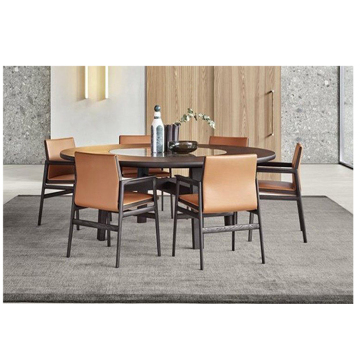 Customizable Italian Luxury Solid Wood Frame Marble Top Dining Table