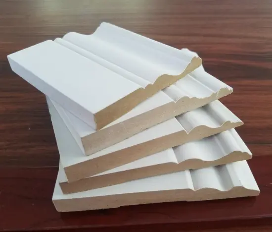 White gesso primed mdf moulding as flooring accessories skirting board
