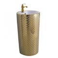 Unique Fancy Trendy Pedestal Bathroom Gold Wash Basin