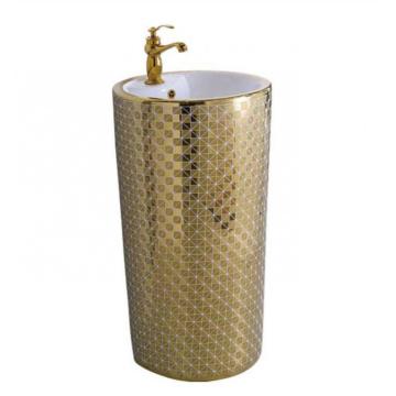 Unique Fancy Trendy Pedestal Bathroom Gold Wash Basin