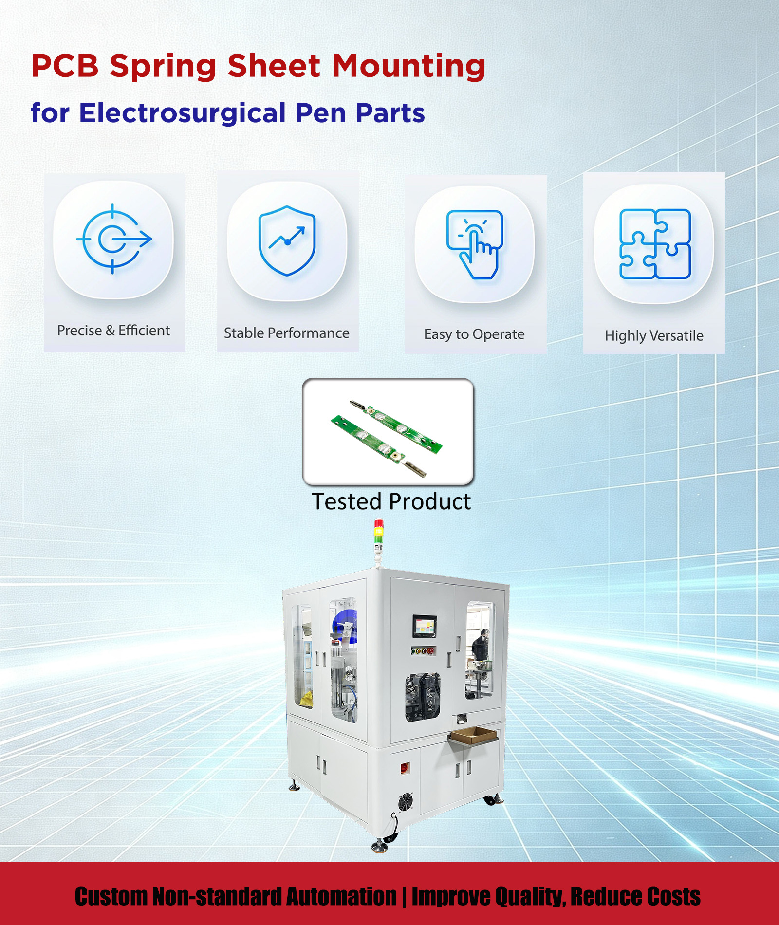 PCB Spring Sheet Mounting For Electrosurgical Pen Parts product 1