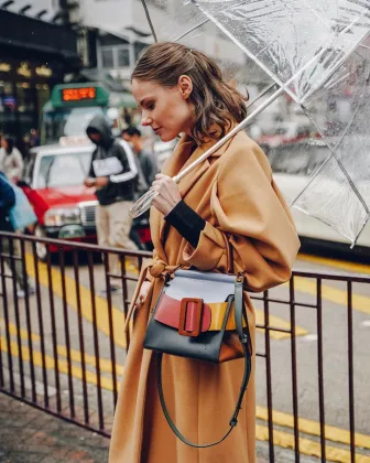 Woolen coat loose over the knee camel women coat temperament wool coat