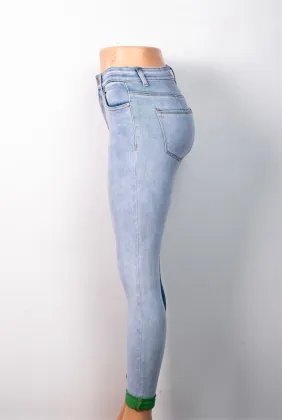 Custom Contrast Shades of Denim Pencil Pants