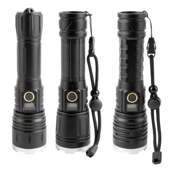 High Lumens 100000 Long Range USB-C Rechargeable Tactical LED Flashlight with Zoom Function