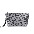 Geometric foldable grind arenaceous PVC cosmetic bag