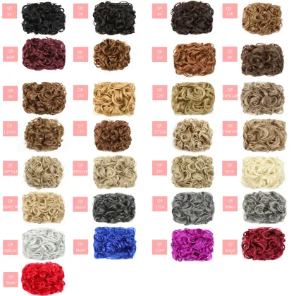 Messy Wavy Curly Bilateral Clip Synthetic Hair Chignon Hairpiece High Temperature Fibre Hair Attachment Chignon Extensions
