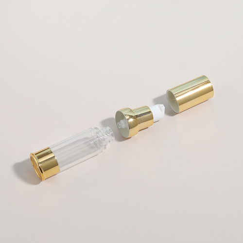 Customized Plastic Airless Bottle Gold Color Cosmetic Lotion Airless Bottle Set Manufactory
