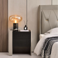 Penyimpanan Pepejal Kayu Kayu Saddle Bedside Table