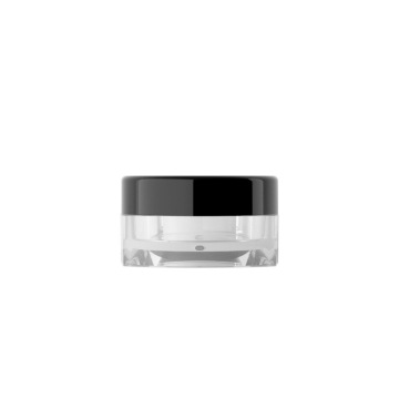 PS small transparent square shape plastic cream jar
