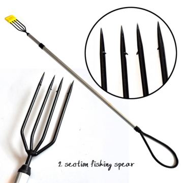 Telescopic Aluminum/Stainless Steel Handle Fishing Spear with Forks and Barbs for Diving and Hunting