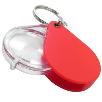 Portable Mini 10X Colorful Foldable Keychain Magnifying Glass