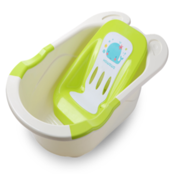 Bañera de plástico para seguridad infantil con cama de baño