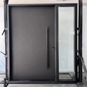 High Quality Glass Sliding Door Frame with Double Swing Industrial Wrought Iron Gate for House