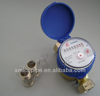 Amico high quality single-jet dry type brass water meter