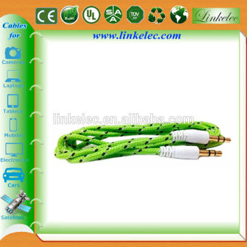 3.5mm stereo Braided audio cable with multi color