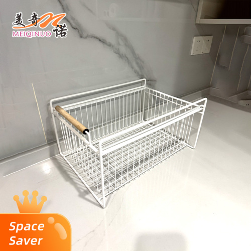 Tablette coulissante avec poignée en bois